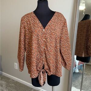 Women's Brown Cheetah Patterned Top